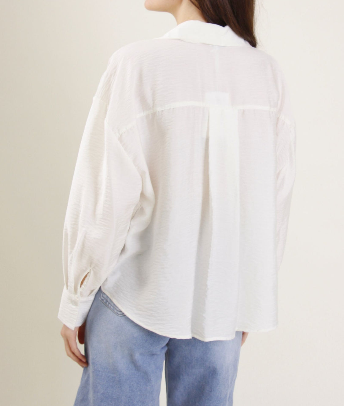 Camicia fiocchetto effetto crêpe