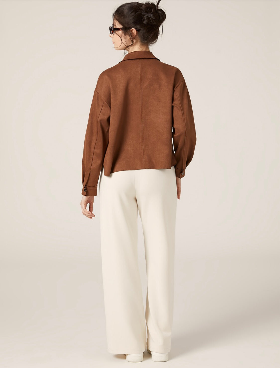 Giacca stile camicia effetto camoscio