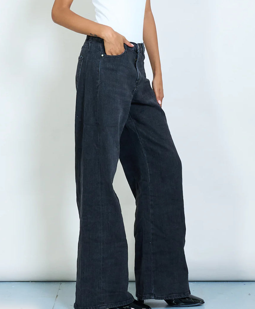 Jeans wide leg slavato