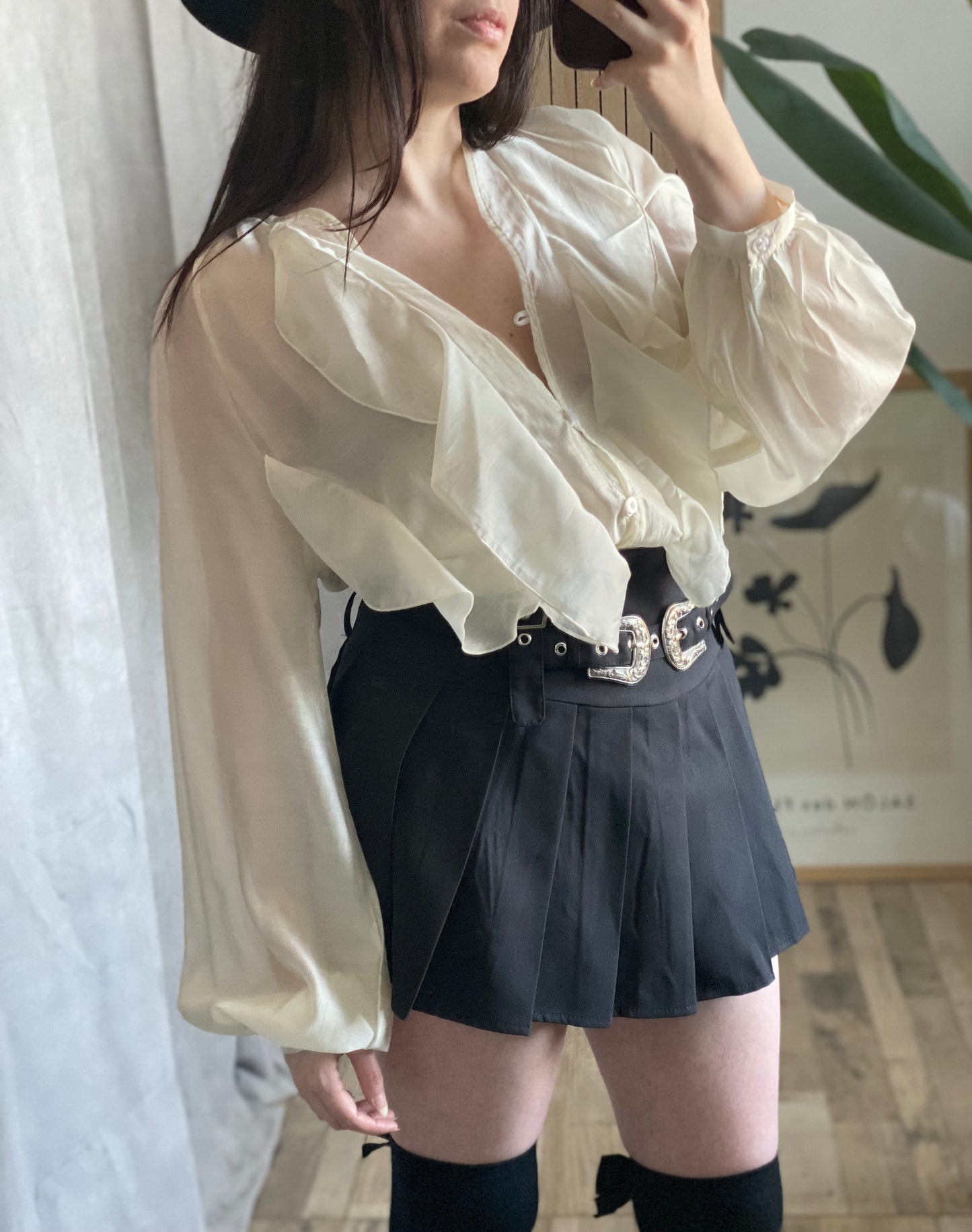 Camicia tencel rouches