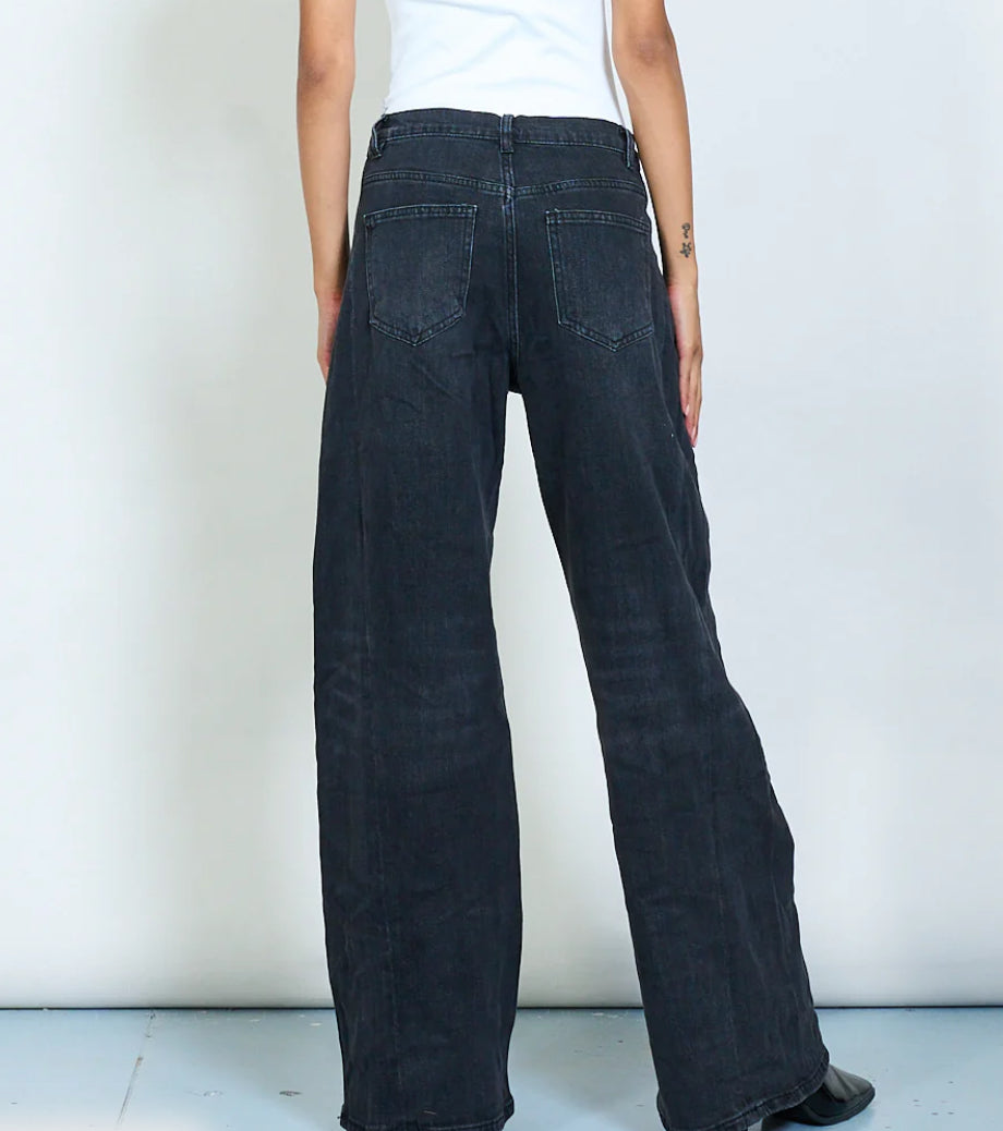 Jeans wide leg slavato