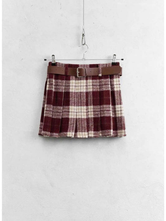 Gonna Lumina a quadri con cintura