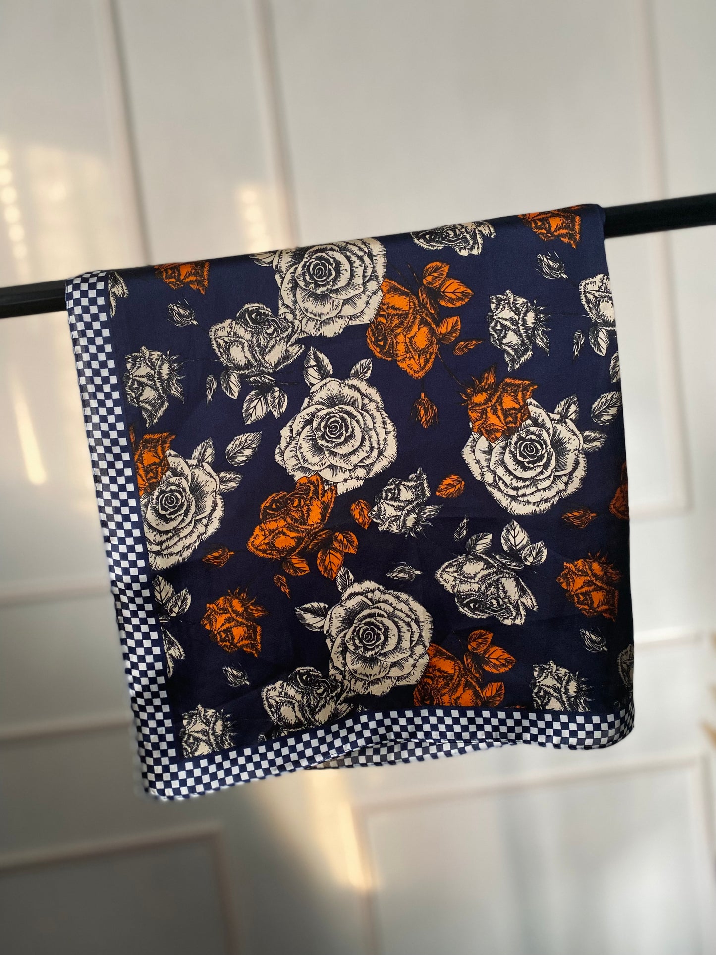 Foulard stampato quadretti/fiori
