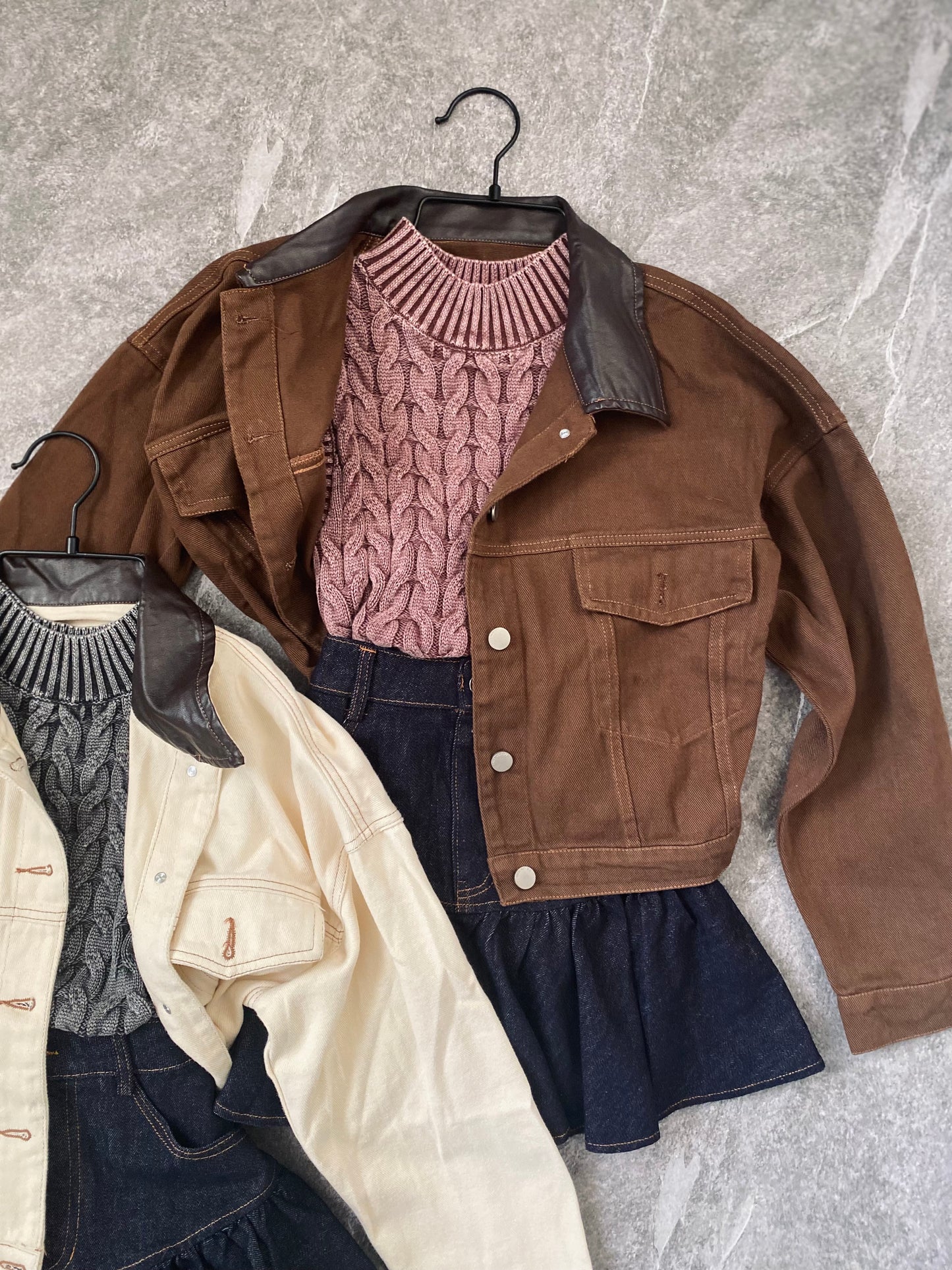 Giacca con colletto finta pelle