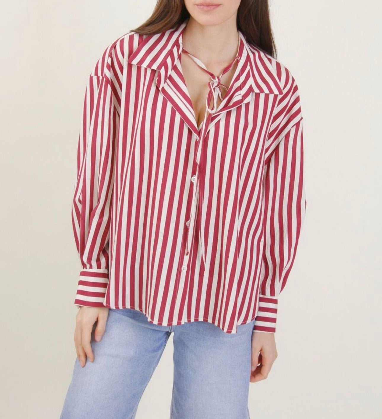 Camicia righe effetto crêpe