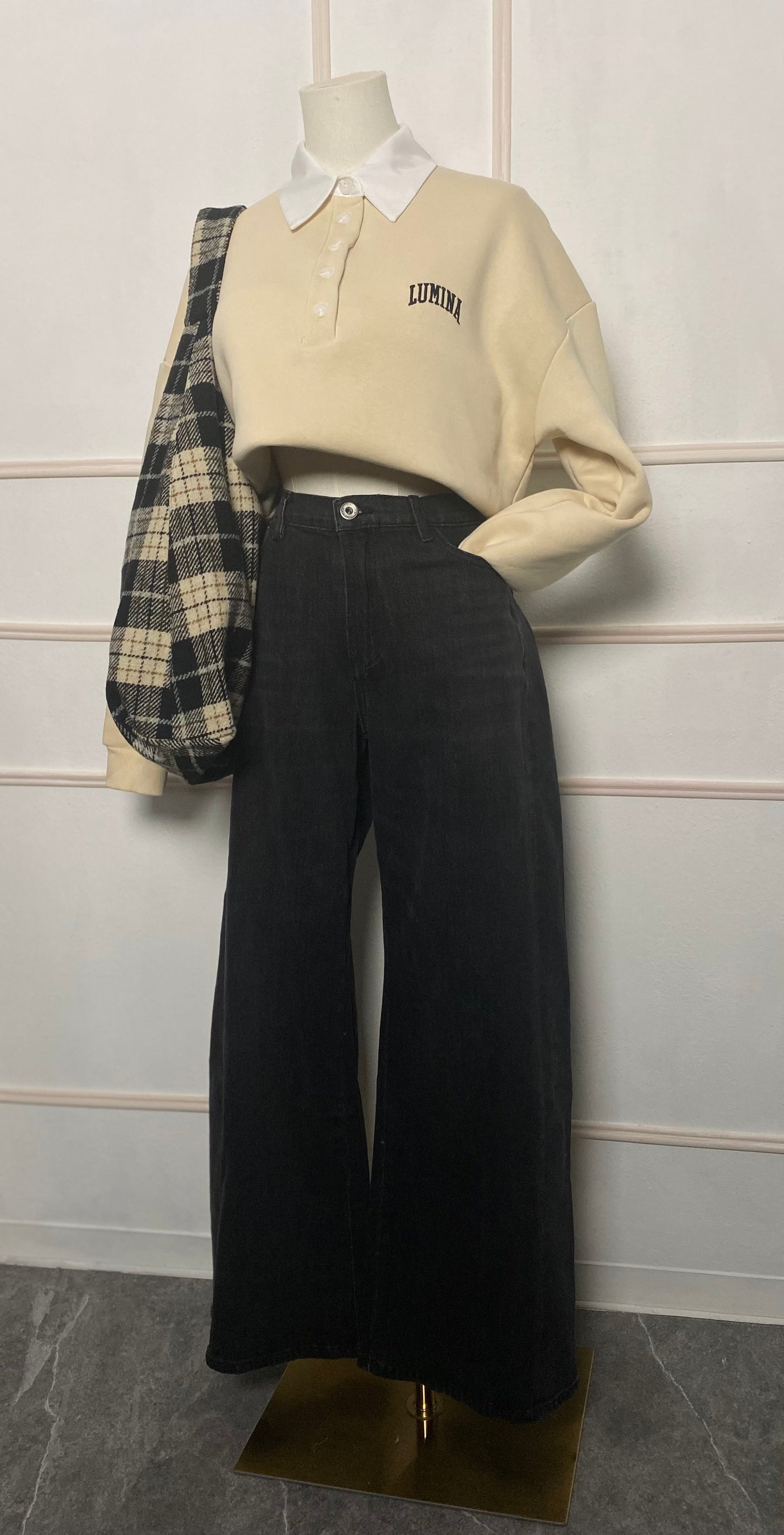 Jeans wide leg slavato