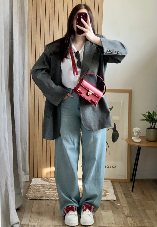 Blazer gessato fit over