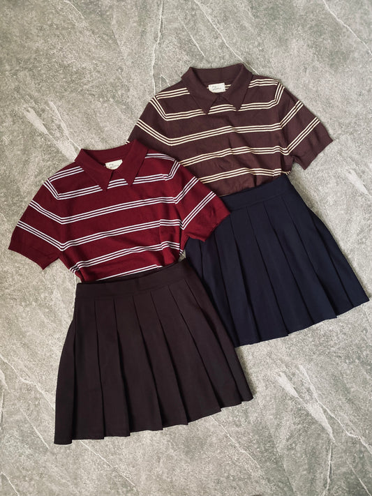 Polo a righe maniche corte