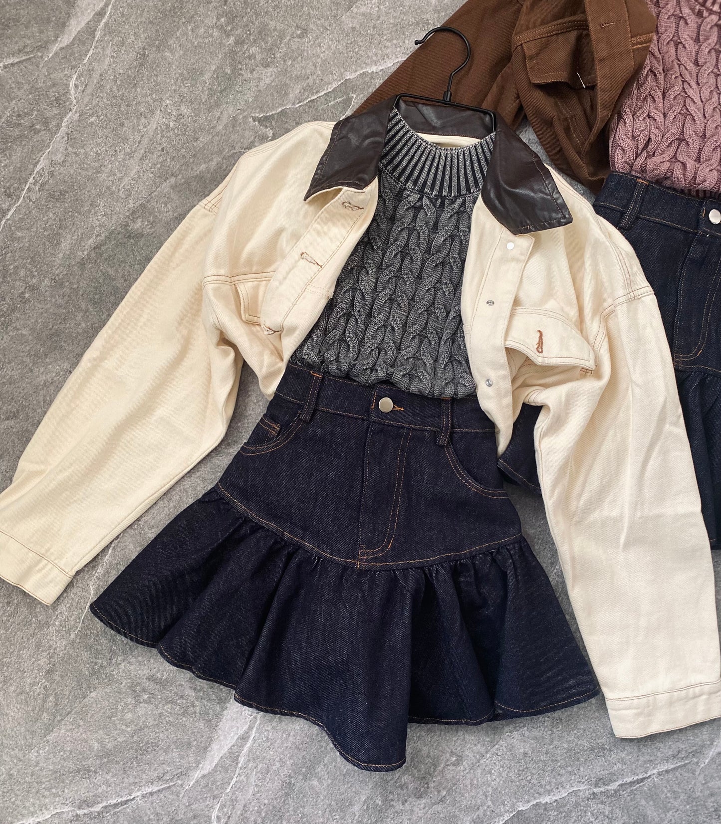 Giacca con colletto finta pelle