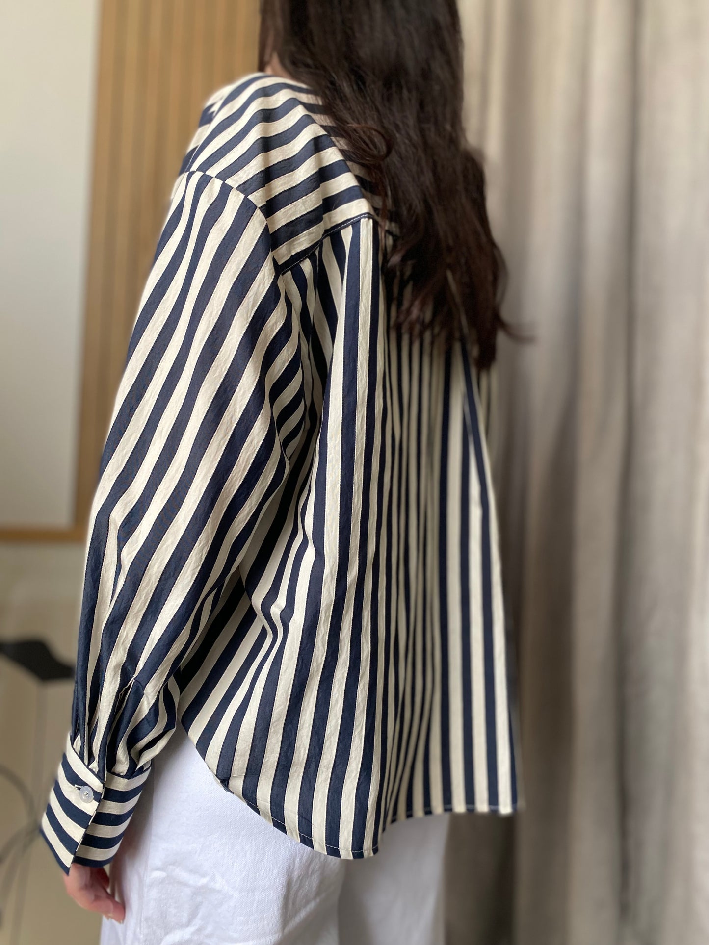Camicia righe effetto crêpe