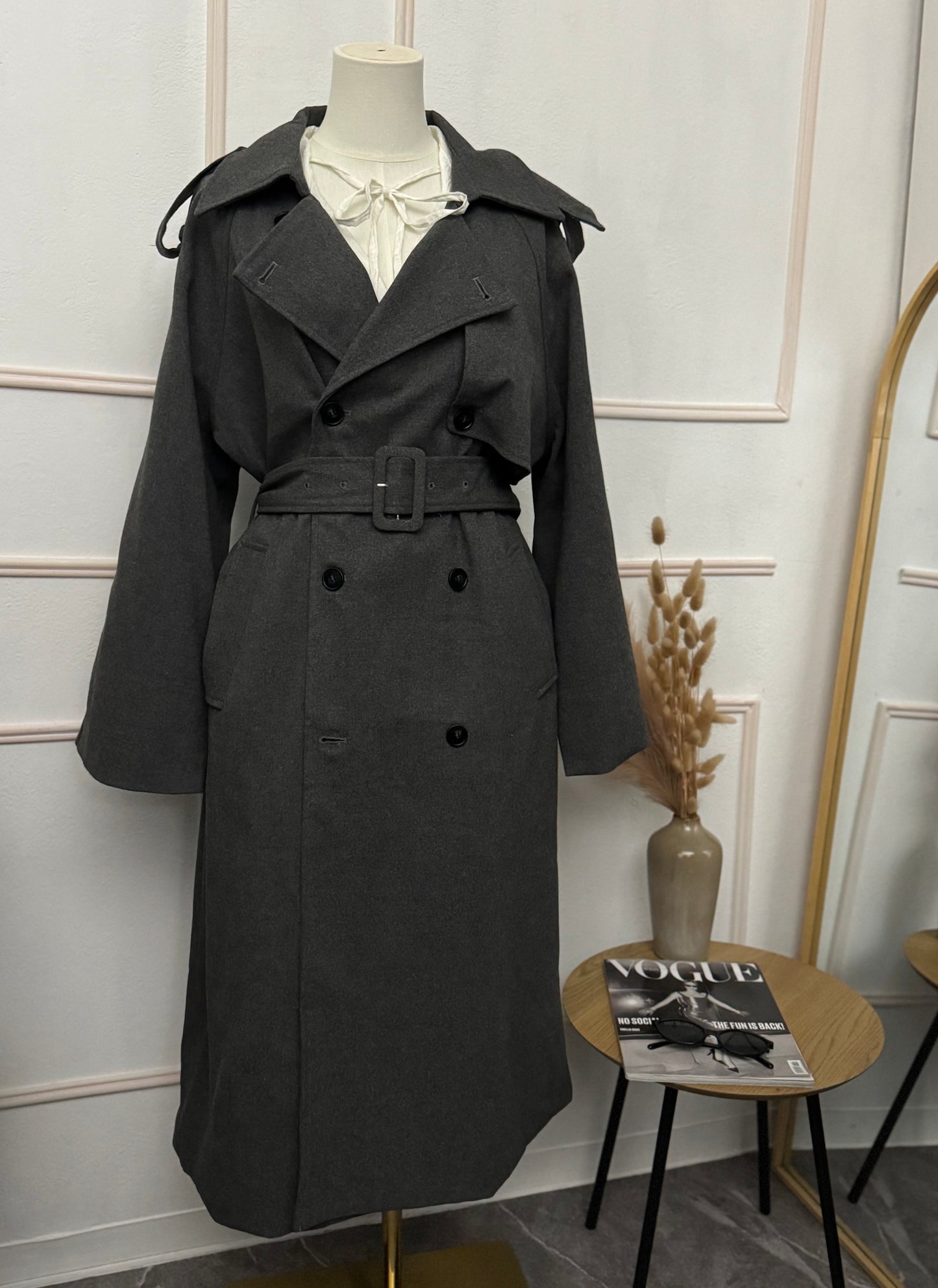Grey mist trenchcoat