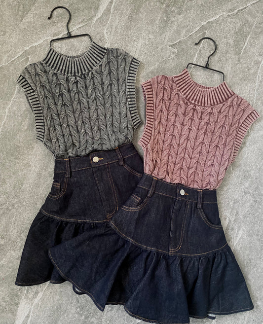 Gilet in maglia a trecce