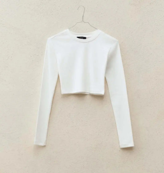 Shirt crop Lumina maniche lunghe