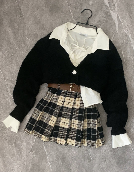 Cardigan bottoni gioiello misto lana